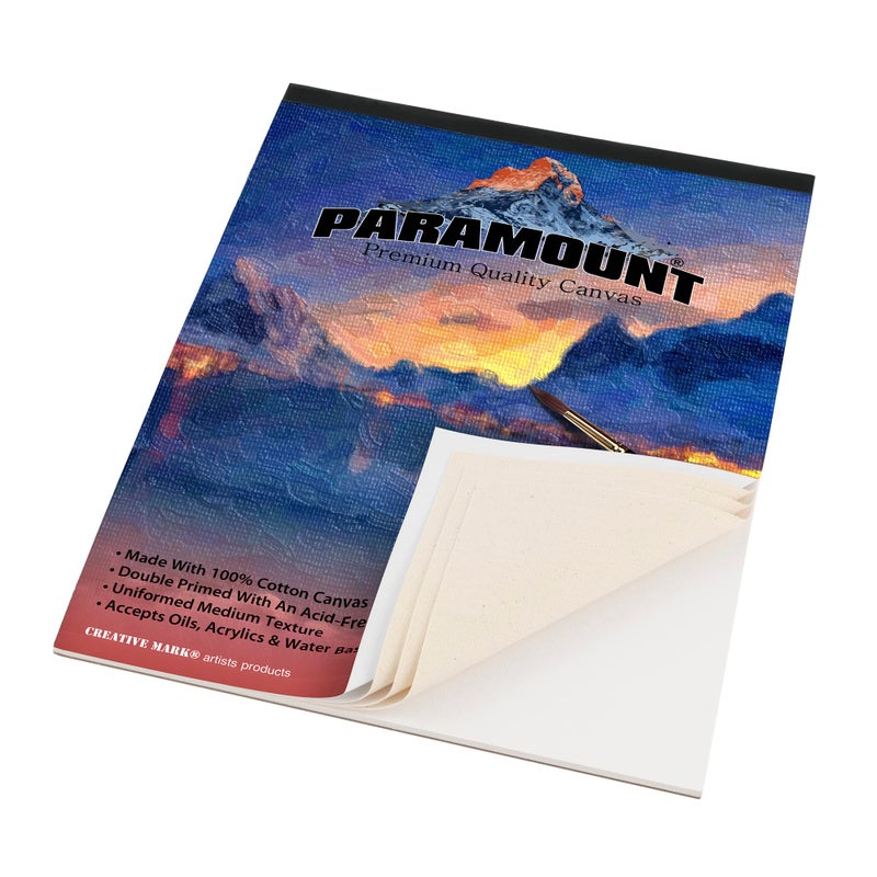 Paramount Universal Primed Premium Cotton White Canvas Pads - White - 11"" x 14"" - 10 Sheets - Universal Double Primed Cotton Canvas Pads for Students, Drawing, Painting, Travel, & More - Image 2